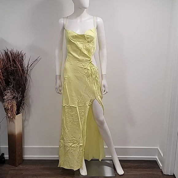 FOR Love & Lemons Kyra Cut Out Maxi Dress in Yellow - Picture 3 of 12